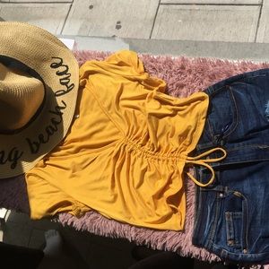 Crop top mustard